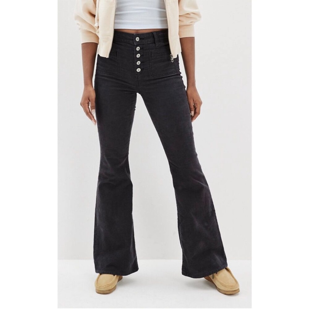 American Eagle Navy Corduroy Flares